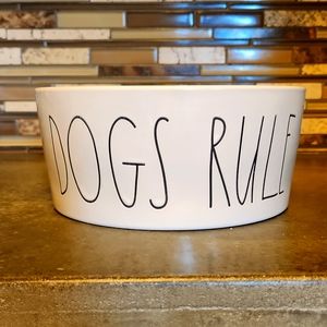 Rae Dunn DOGS RULE Large Dog Bowl